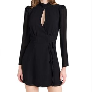 Reformation Elegant Black Long Sleeve Dress